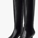 Women's Knee High Pointed Toe Tall Boots (Black, 8)