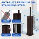 Toilet Brush and Holder Set304 Stainless Steel Heavy Duty Toilet Bowl BrushRemovable Inner Bowl and Splash ProtectionBathroom Toilet Brush-Dense Bristles for Through Cleaning