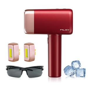 MLAY T14 IPL Hair Removal Device, 0.5s/flash, 17J High Energy IPL Hair Removal Device with ice-Cooling System, 5 Energy Levels, Hair Removal Device Can Be Used in Face, arms, legs (Red)