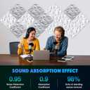 Acoustic 3D Wall Panels,24 Pack Sound Proof Felt Panels for Interior Wall Dcor, Hollow Sound Absorbing Panel for Studio, Living Room, Home, Hotel, 12''x12'' Cover 24 sq ft (White, 24 Pack)