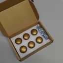 Goo-Ki Vintage Retro Antique Brass Zinc Alloy Cabinet Knob - Single Hole Center Affordable Luxury Cabinet Pull Hardware for Bedroom, Kitchen, 6 Pack (1.18 inches)