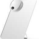 OMIRO Desk Makeup Mirror with 10X Magnifying Mirror, 10 x 7 inches Large Table Mirror with Adjustable Stand and Hanging Hole for Shaving and Travelling, White