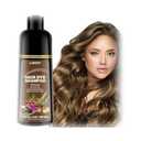 Light Brown Hair Dye Shampoo for 100% Gray Coverage - 3 IN 1 Hair Color Shampoo with Argan Oil & Ginseng, Ammonia & Paraben Free, Long Lasting Semi-Permanent Natural Color for Women & Men