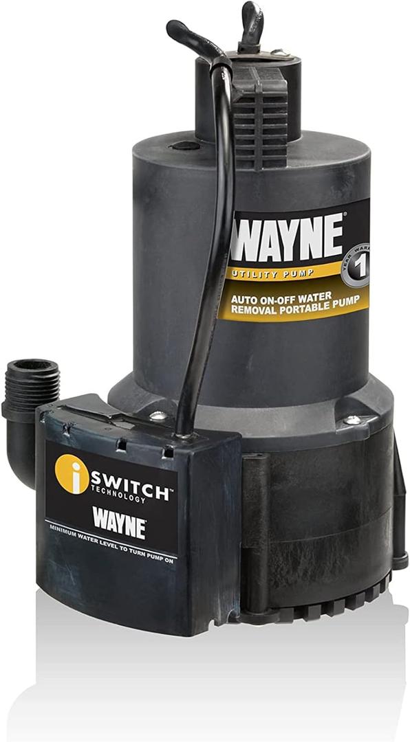 WAYNE EEAUP250 1/4 HP Reinforced Thermoplastic Submersible Multi-Use Pump, Black