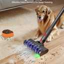 Upgraded 2 Brushes Vacuum Head Replacement for Dyson V7/V8/V10/V11/V15/SV10/SV11/SV12/SV14/SV15/SV22((Not for Slim) | Anti-Tangle Motorhead with LED Light | Quick-Release Cordless Vacuum Cleaner Head