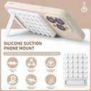 2 x Suction Phone Mount for Case, 2 in 1 Silicone Octo Cup Buddy Sticky Grip Holder for iPhone, Hands-Free Selfie/Video for TikTok Influencers, Women Gift Black