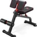 Roman Chair Back Extension Bench for Glute, Hamstring and Lower Back, Hyperextension Bench, Adjustable & Foldable Weight Bench for Home Gym Strength Training (Black)