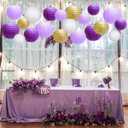 Paper Lanterns Party Decorations, Hanging Round Chinese Lanterns for Graduation Bachelorette Purple Birthday Decorations Pack of 20 Purple Gold