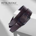 2 x Mens Leather Belt Black Work Casual Dress Jeans Belt with Alloy Prong Buckle (XL-Size 41Length 47"/120cm, Brown)