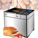 710W Automatic Bread Machine, 1kg Professional Stainless Steel Bread Maker With 17 Modes, Smart Touch Screen Fruit Nut Dispenser, 15H Timer, for Home, Office, Hotel, Cafe
