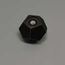Ivilon Faceted Hexagonal Finials for Curtain Rods of 7/8 and 1 inch diameter Color Antique Black
