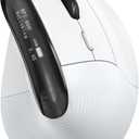 KYSONA Wireless Ergonomic Mouse, Vertical Ergo Mouse with OLED Screen, Quiet Click, Rechargeable, Wired/Bluetooth/2.4GHz, 5 Adijustable DPI 800-6400 for Laptop, PC, Desktop, Computer, White
