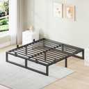 King Size Bed Frame, 10 Inch Metal Platform Bed Frames with Squeak Free U-Slot Design, 6 Non-Slip Guards, 3500lbs Heavy Duty Steel Slat Support, No Box Spring Needed, Under Bed Storage, Black