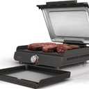 Ninja Griddle and Indoor Grill, 14, Electric Grill, For Steak, Burgers, Salmon, Veggies, and More, Pancake Griddle, Nonstick, Dishwasher Safe, 500F, Even Cooking, Silver, GR101