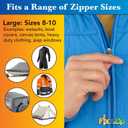 FixNZip Large Black Nickel Zipper Repair Kit | Universal No-Sew Slider Replacement for Heavy Jackets, Wetsuits, Boat Covers, and Luggage | Instant and Reusable Zipper Repair Tool | Sizes 8-10