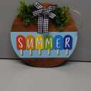 Boao 12 x 12 Inch Hello Summer Door Sign Ice Cream Welcome Summer Wreath Decor Beach Hanging Door Hanger Farmhouse Decorations for Wall Front Porch Decor (Ice Lolly)