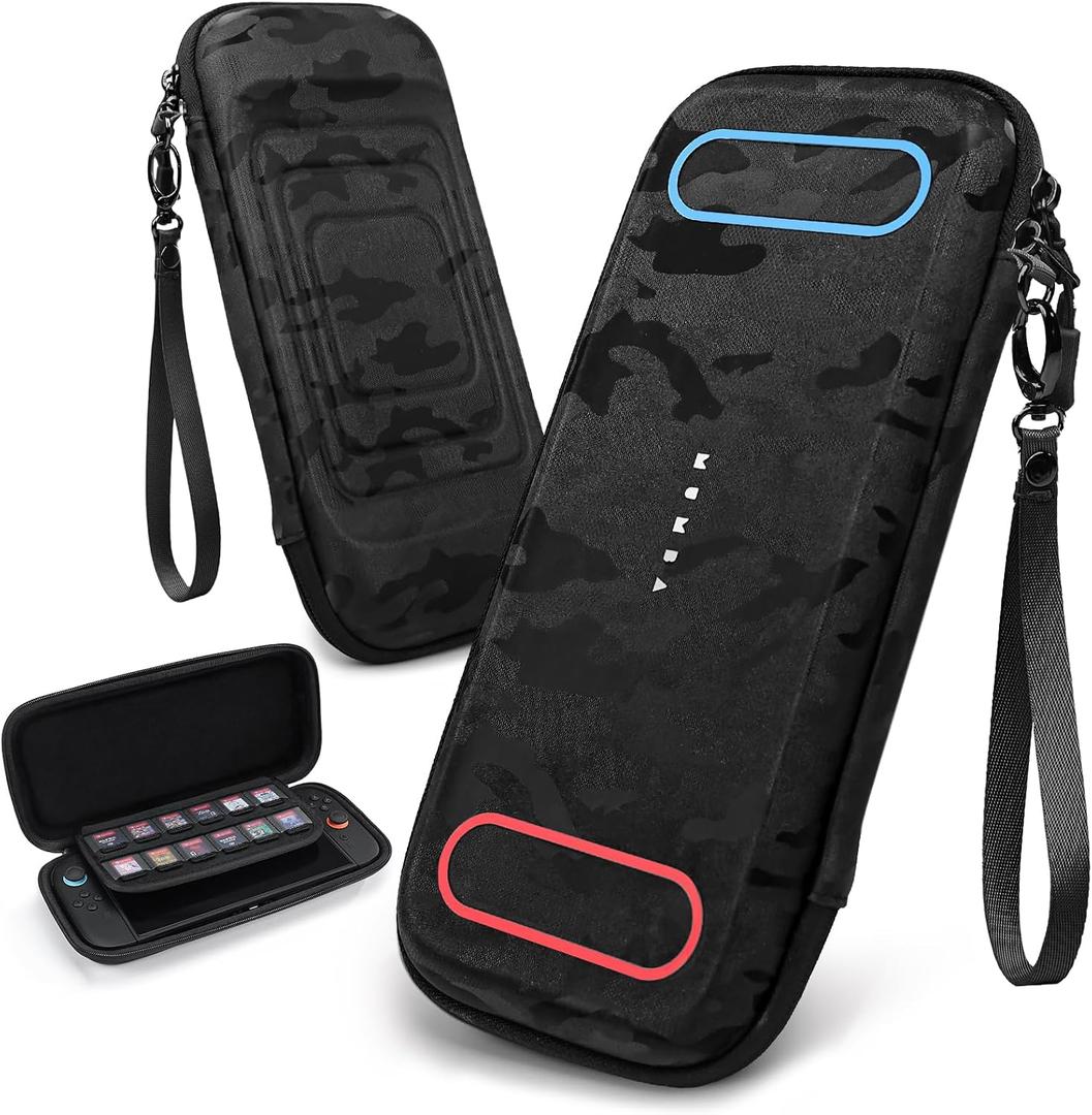 Mumba Slim Carrying Case for Nintendo Switch 2 2025, Hard Shell Protective Carry Bag with 12 Game Cart Slot, Light weight and Portable Travel Case with Dual Zipper and Wrist Strap [Slim] (Stealth)