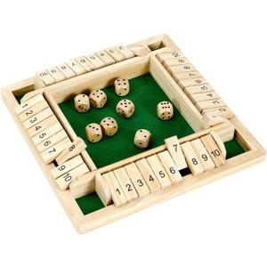 1-4 Players Shut The Box Dice Game, Traditional Wooden Pub Bar Board Game, Family Classics Tabletop Version Games for Classroom, Party, or Pub