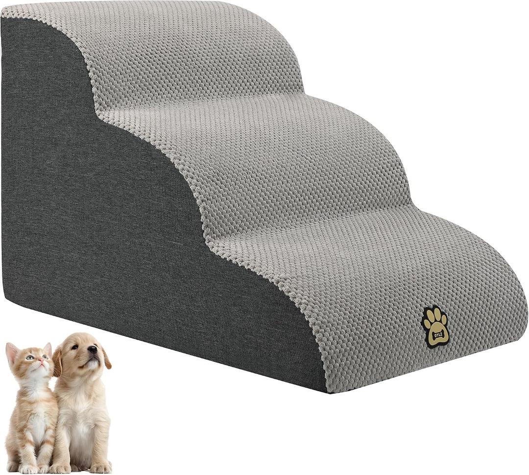 Pet Steps Dog Stairs for Sofa Couch and Bed High Density Sponge Pet Ramp with Removable Washable Cover Non-Slip Base Stable Dog Steps 15.7" H