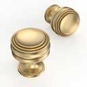 10 Pack Champagne Bronze Cabinet Knobs 1-1/10 Inch(28mm) Single Hole Cabinet Pulls Round Kitchen Cabinet Knobs Drawer Knobs