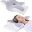 Neck Pillow for Pain Relief, Cooling Cervical Pillow for Sleeping, Contour Orthopedic Memory Foam Pillows for Back Stomach Sleepers (Gray)