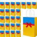 Humyoun 24pcs Princess Gift Bags with Bow Reusable Goodie Bags with Handles Candy Treat Accessories for Princess Kids Birthday Party Favors Decoration Supplies, 6.3 x 8.7 Inch