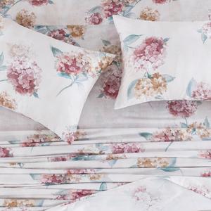 DAUAOTO Twin XL Cotton Sheets Set Printed Bedding Sets, Up to 14" Deep Mattress, Floral Pattern Bedlinen for Twin Extra Long Bed, Hydrangea Blush