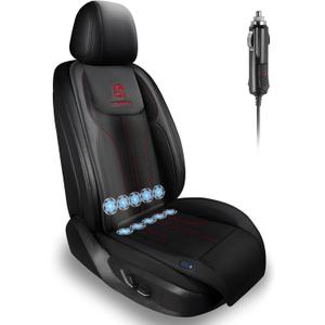 Cooling Car Seat Cushion Front Seat,12V&24V Cooling Seat Cover for Cars with 10 Fans,Rapid Cooling with Automatic Start and Pause Seat Cushion (Black)