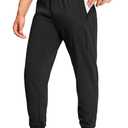 Men's Athletic Joggers Sweatpants with Zipper Pockets Running Gym Track Workout Pants for Men (Black, XS)