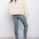 ZESICA Women's Winter Warm Long Sleeve Zip Up Drawstring Baggy Cropped Puffer Down Jacket Coat Outerwear (Beige, L)