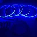 17.5'' RGBW Double Row Led Wheel Ring Light Strobe Rim Light Tire Light w/Turn Signal,Lock,Braking Functionand Controlled by Remote & app Simultaneously with ON/Off Switch