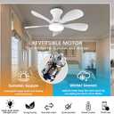Ceiling Fans with Lights and Remote/APP Control, 33 Inch Low Profile Flush Mount Ceiling Fan with 3 Colors Dimmable LED, Reversible 6 Speeds DC Motor for Outdoor Patio, Kids Room, Bedroom White