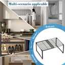 Extendable Metal Wire Shelf Organizer - Adjustable 15- 24.4 in Length, Stackable Storage Rack for Kitchen/Pantry/Bathroom/Shoe Cabinet/Tool Closet (1, White)