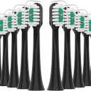 Replacement Toothbrush Heads 10 Pack for AquaSonic icon Electric Toothbrush,Black
