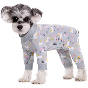 Surgery Recovery Suit for Small Dogs, Onesie for Surgery Female Dogs, Small Dogs Pajamas Long Sleeve, Abdominal Wound Bandages Surgical Suit, Dog Cat Recovery Suit for Shedding Skin Disease (Medium, Horse)