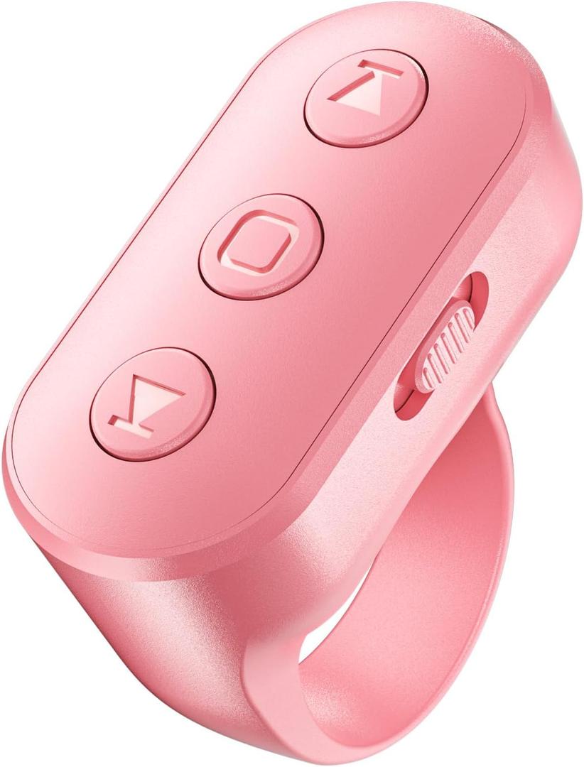 Scrolling Ring Remote for TikTok YouTube IG Shorts Video Landscape Portrait, Fingertip Wireless Scroller Page Turner Clicker for Kindle APP Compatible with iPhone iPad Android Phone Tablet