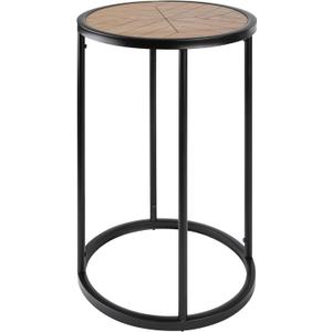 Canarm Birkett Round Metal Side Table, 15.75" W x 15.75" H x 23.63" D - Casual Living Room & Bedroom Pedestal End Table in Brown with Easy Assembly