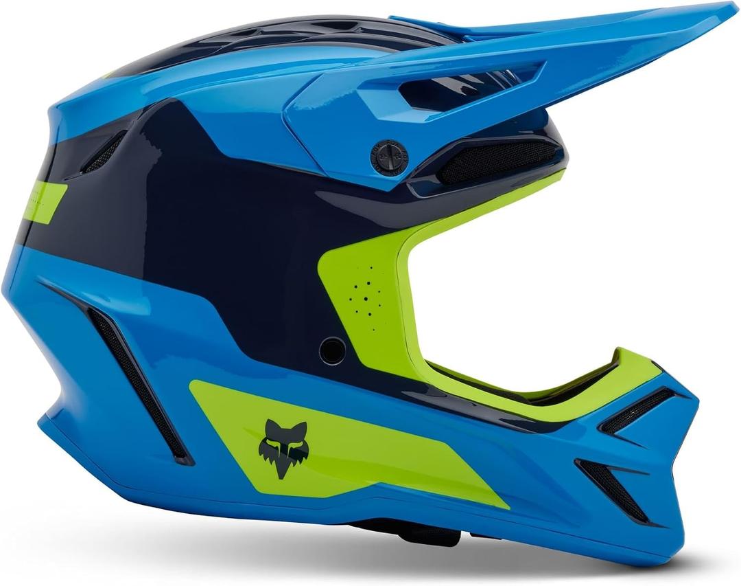 Fox Racing Youth V3 Motocross Dirt Bike Helmet, True Blue, Large