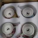 BTaT- Large Coffee Mugs, 12 oz, Set of 4, Floral Mugs for Coffee Cups Set, Porcelain Bone China, Tea Mug,