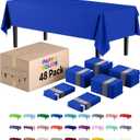 Exquisite Dark Blue Tablecloths for Rectangle Tables 48 Pack Plastic Table Cloth Disposable 54" X 108" Dark Blue Table Cloths Rectangle Tablecloth Plastic Tablecloths Rectangular Party Supplies