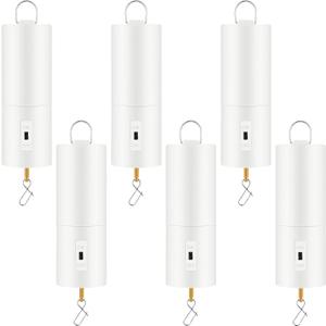 Therwen 6 Pcs Ornament Spinner Battery Operated Wind Spinner Motor Rotator Disco Ball Motor Outdoor Hanging Ornament for Halloween Mardi Gras Decoration, No Battery(White)