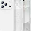 Vooii Magnetic for iPhone 17 Pro Max Case, Compatible with Magsafe (Premium Liquid Silicone) (Integrated Camera Control Button) Full Body Protective Anti-Scratch Microfiber Lining 6.9 inch, White