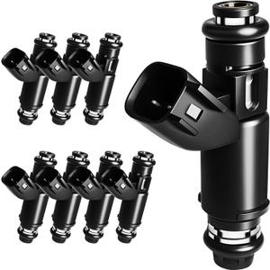 12580426 5.3L FLEX Fuel Injectors Fit For Chevy: Tahoe Suburban Avalanche Express Silverado 1500, For GMC: Yukon (& XL) Savana Sierra 1500, 2002-2007, 4 Holes (Set of 8)