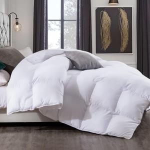 White Comforter Queen Size Bed All Season Quilted Down Alternative Bedding Comforters, Soft Duvet Insert with Corner Tabs,Breathable Microfiber Duvet,Lightweight&Medium Warmth(90x90 inches)