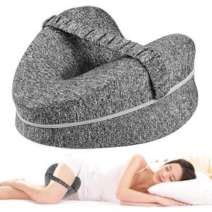 Leg & Knee Pillow for Side Sleepers,Ergonomic Leg Pillow for Soothing, Memory Foam Leg Pillow with Sleeping.Leg&Knee Pillow for Soothing Pain Relief for SciaticaGray