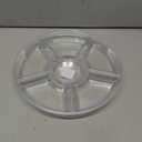 Plasticpro 6 Sectional Round Plastic Serving Tray/Platters Clear Pack of 2