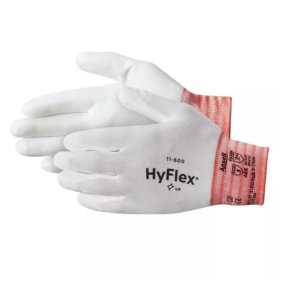 Ansell® HyFlex® 11-600 Polyurethane Coated Gloves - White, Small, Pack of 3