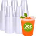 500 Pack 3 oz Plastic Cups, Bathroom Cups Disposable 3 oz, 3 Ounce Small Water CupsClear Mouthwash Cup for Tasting, Drinking and Party