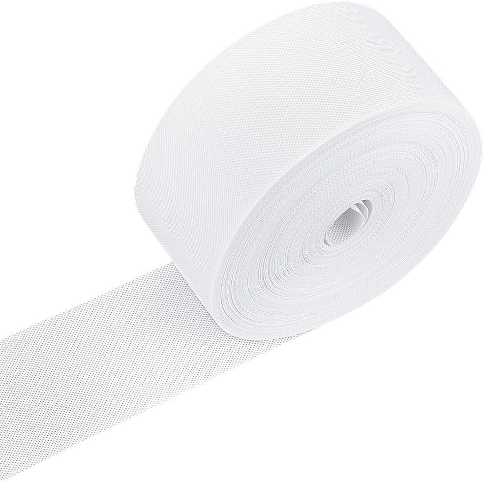 BENECREAT 55 Yards White Curtain Tape, 4 Inch Wide Non Woven Cloth, Sew-in Curtain Heading Tape for Drapery Accessories, DIY Crafts and Home Decor