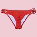 Tempt Me Women Strappy Bikini Bottom Full Coverage Bathing Suit Bottoms Swimsuit Bottom Red, S,
